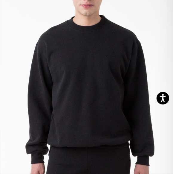 los angeles apparel black crewneck sweatshirt - Picture 2 of 2